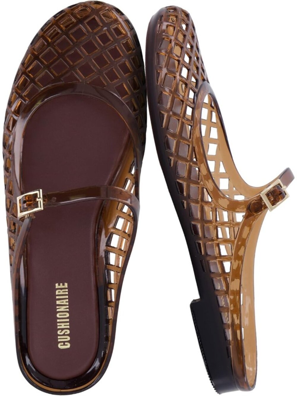 Women's Chocolate Mary Janes Closed Toe Mule Design Adjustable Strap Flat Sandal